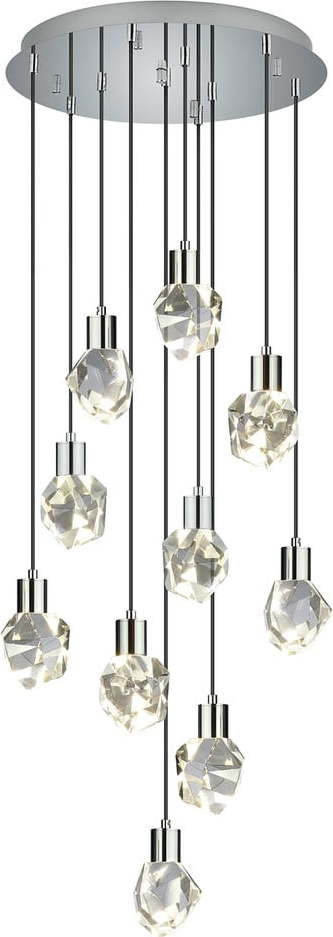 LED závěsné svítidlo ve stříbrné barvě se skleněným stínidlem ø 51