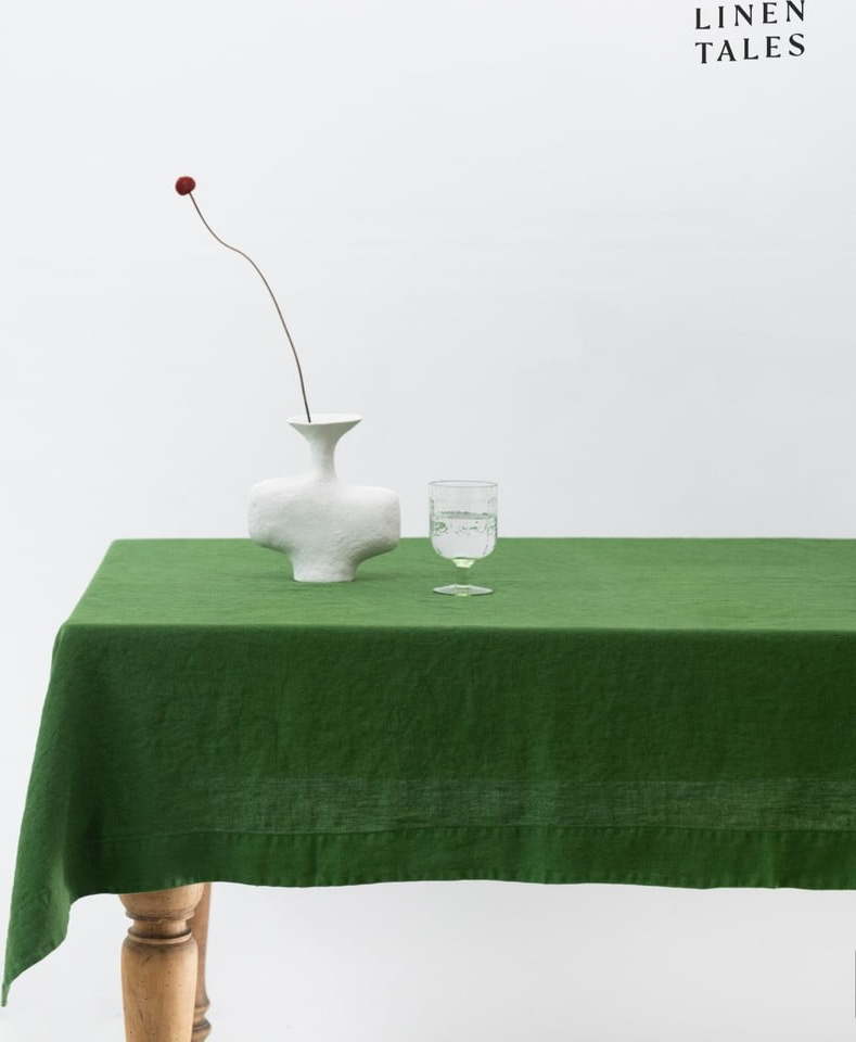Lněný ubrus 140x200 cm True Green – Linen Tales Linen Tales
