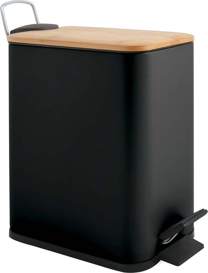 Matně černý nášlapný ocelový odpadkový koš 5 l Erik – Spirella SPIRELLA