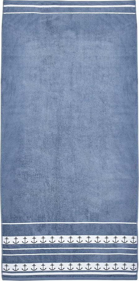 Modrá bavlněná plážová osuška 90x180 cm Anchors – Catherine Lansfield Catherine Lansfield