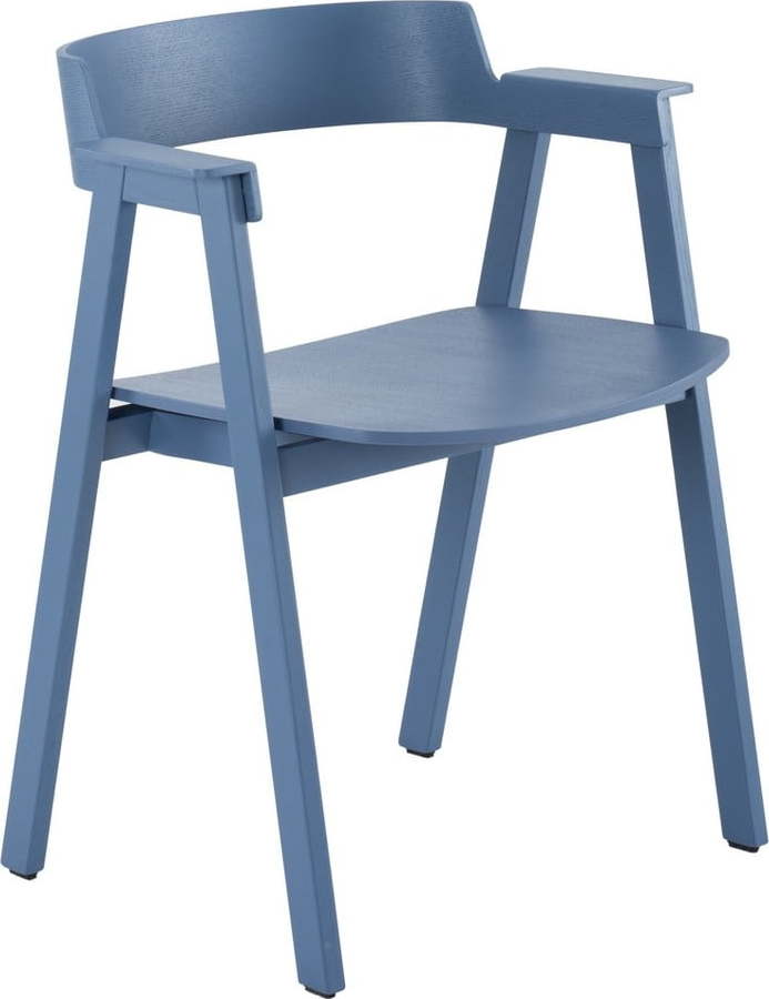 Modrá jídelní židle s područkami z dubového dřeva Flip – Gazzda Gazzda