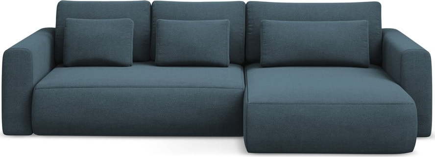 Modrá rozkládací/s úložným prostorem rohová pohovka (pravý roh/s lenoškou) Kapua – Makamii Makamii