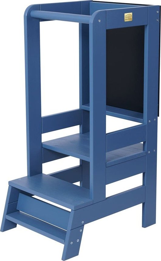 Modrá učicí věž z borovicového dřeva Montessori – Meowbaby MeowBaby