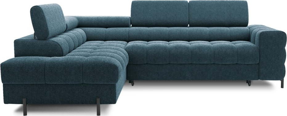 Modrá žinylková rozkládací/s úložným prostorem rohová pohovka (levý roh/do L) Ferucce – ELTAP ELTAP