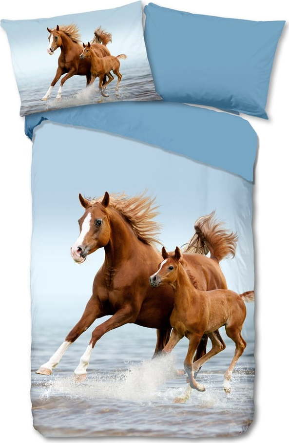 Modré bavlněné dětské povlečení na jednolůžko 140x200 cm Free – Good Morning GOOD MORNING