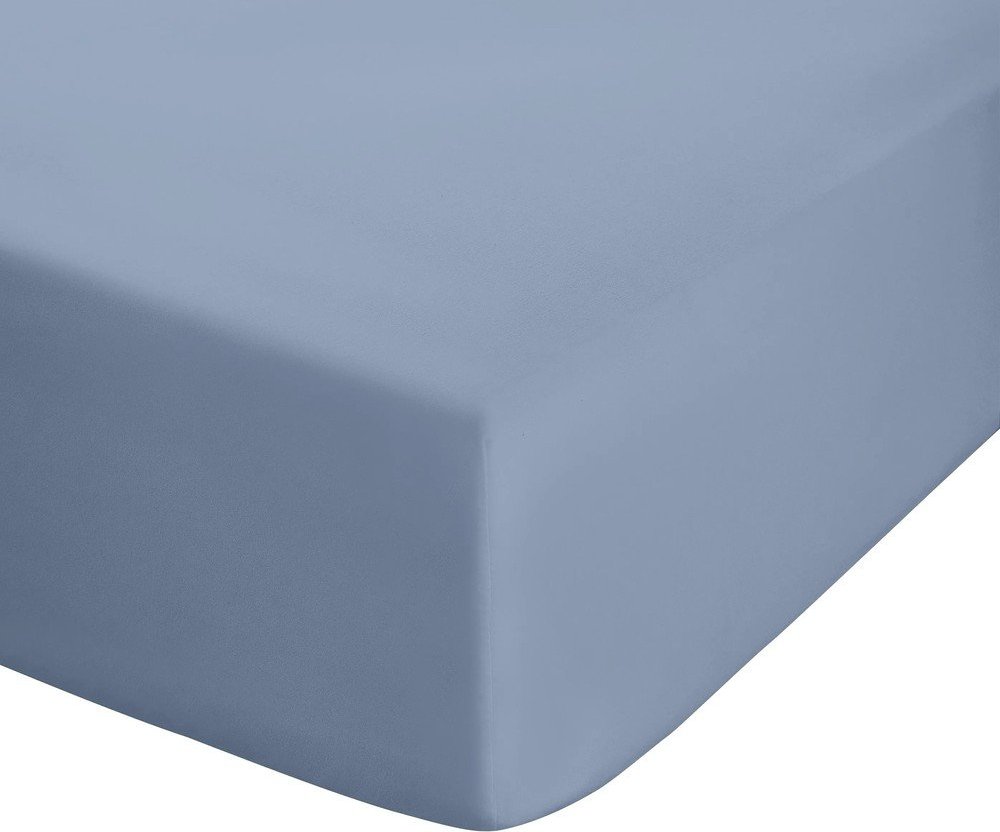 Modré napínací perkálové prostěradlo 150x200 cm Easy Iron Percale – Catherine Lansfield Catherine Lansfield