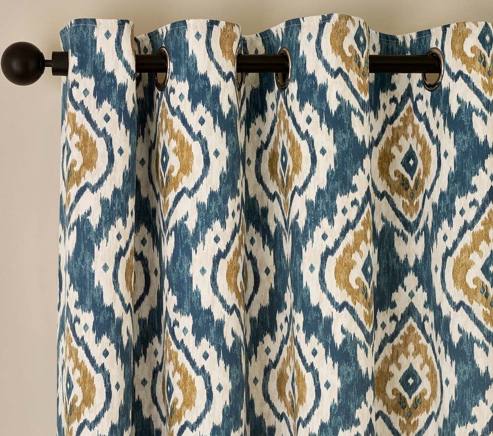 Modré závěsy v sadě 2 ks 117x137 cm Suri Geo – Pineapple Elephant Pineapple Elephant