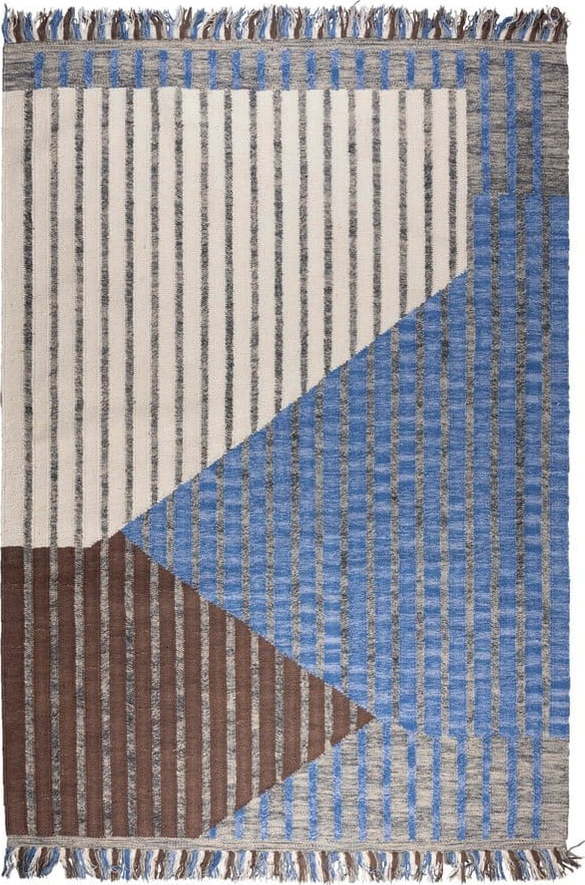 Modrý/hnědý bavlněný koberec 200x300 cm Hampton – Dutchbone Dutchbone
