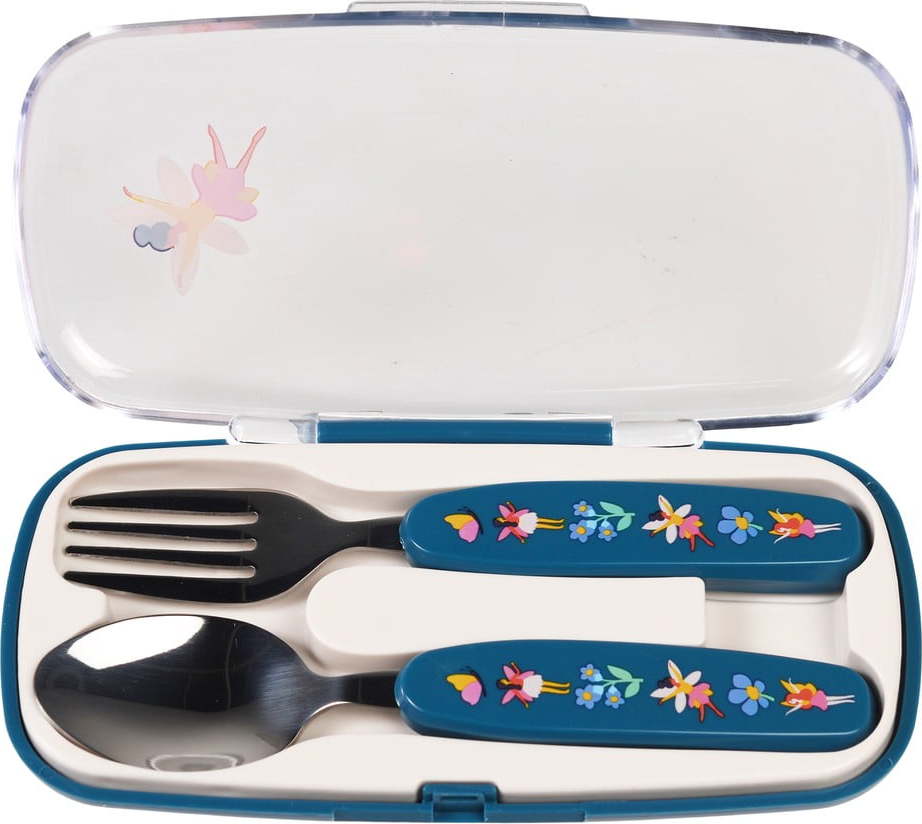 Modrý nerezový dětský příbor 2 ks Fairies in the Garden – Rex London Rex London
