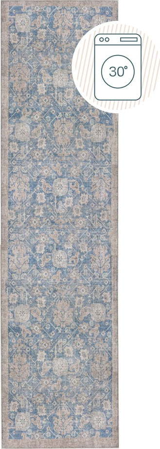 Modrý pratelný běhoun 60x230 cm Orelia Global – Flair Rugs Flair Rugs
