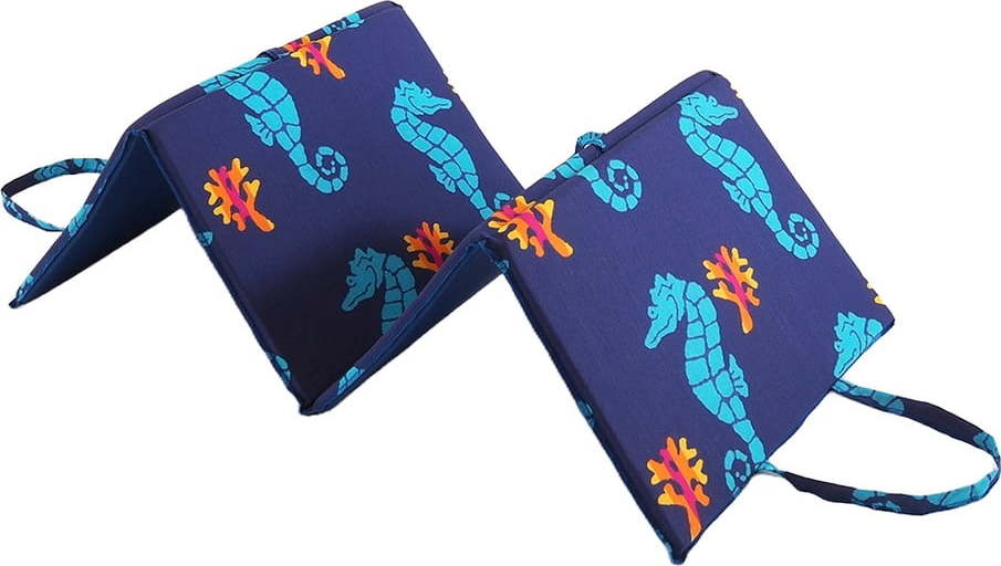 Modrý zahradní podsedák na lehátko 49x137 cm Seahorse – B.E.S. B.E.S.