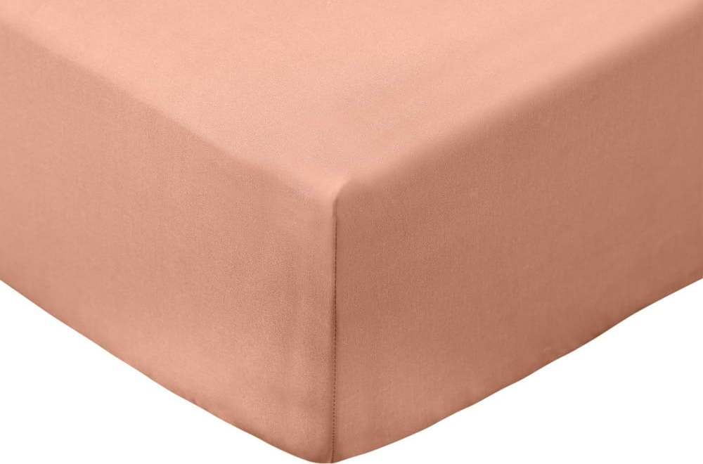 Napínací prostěradlo z bavlněného perkálu v terakotové barvě 150x200 cm Cotton Percale – Bianca Bianca