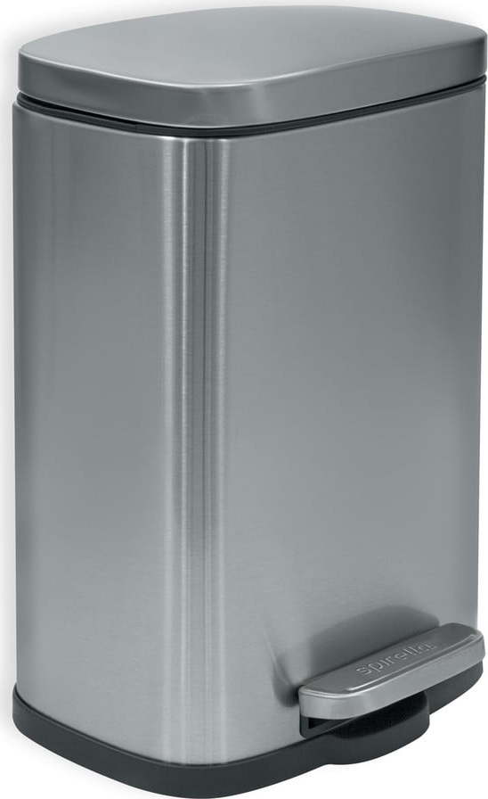 Nášlapný ocelový odpadkový koš v matně stříbrné barvě 5 l Akira – Spirella SPIRELLA