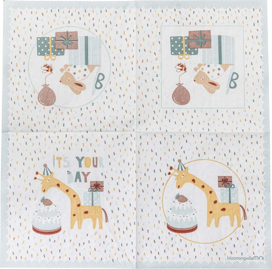 Papírové ubrousky v sadě 20 ks 33x33 cm Celebrate – Bloomingville Mini Bloomingville Mini