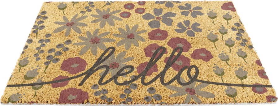 Rohožka z kokosového vlákna 40x60 cm Hello Scribbly Floral – Artsy Doormats Artsy Doormats