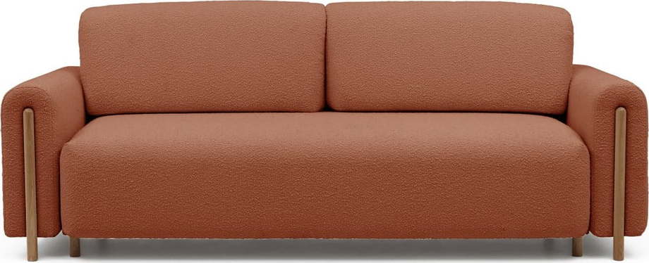 Rozkládací/s úložným prostorem pohovka z textilie bouclé v terakotové barvě 244 cm Arcadova – ELTAP ELTAP