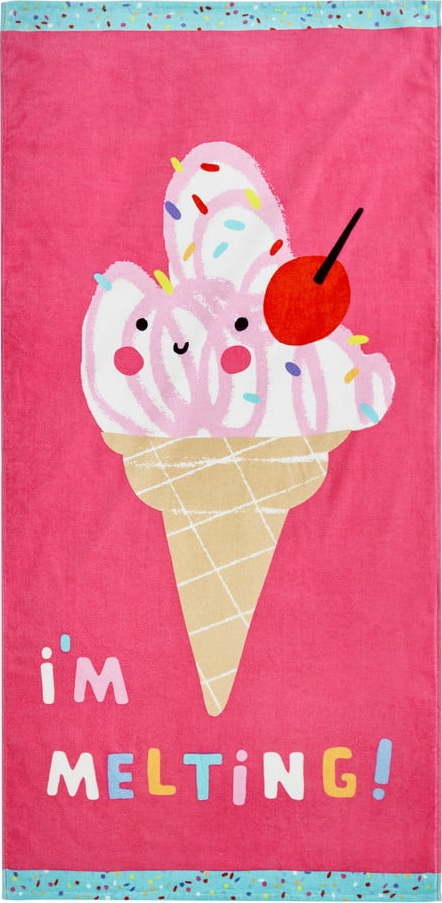 Růžová plážová osuška 76x160 cm I'm Melting – Catherine Lansfield Catherine Lansfield