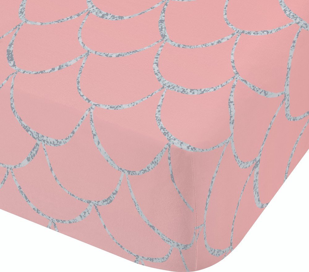 Růžové napínací dětské prostěradlo na dvoulůžko 135x190 cm Mermaid – Catherine Lansfield Catherine Lansfield