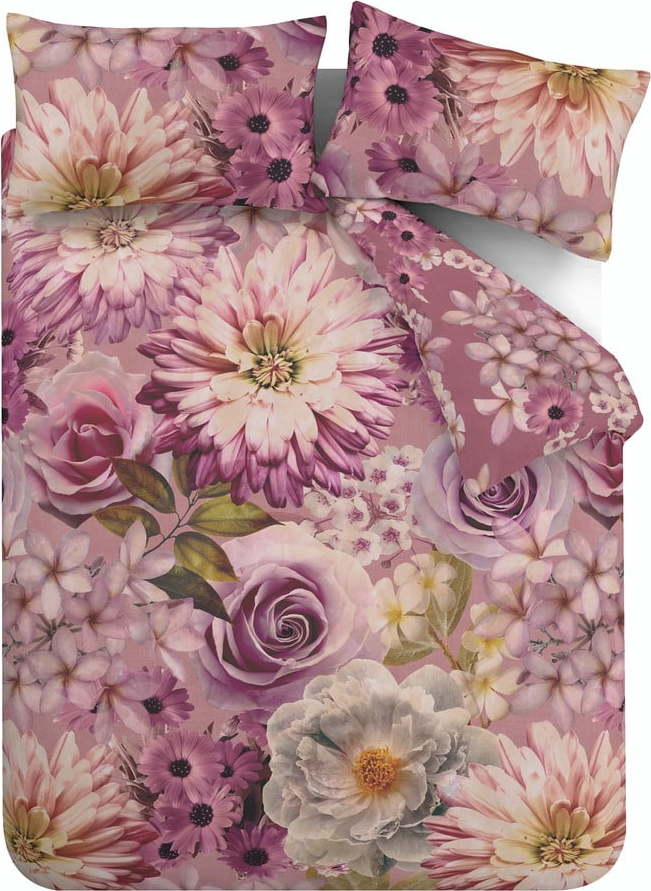 Růžové povlečení na dvoulůžko/prodloužené 230x220 cm Rosemoor Floral – RHS RHS