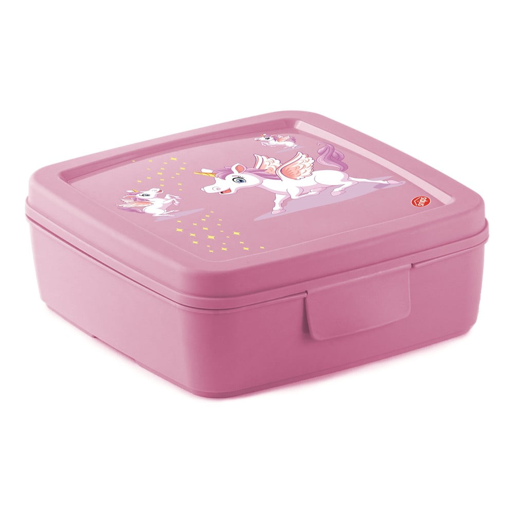 Růžový dětský svačinový box Unicorn – Snips Snips