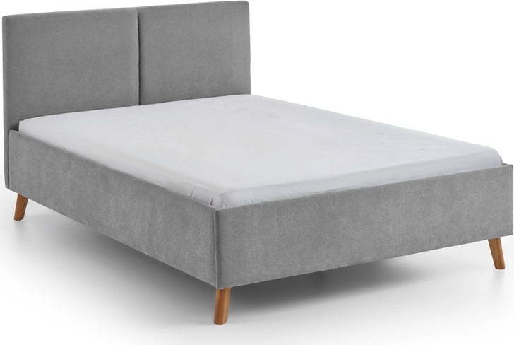 Šedá čalouněná dvoulůžková postel s roštem 140x200 cm Piano – Meise Möbel Meise Möbel