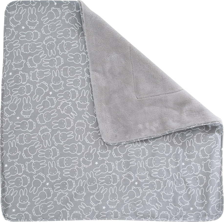 Šedá dětská deka z mikroplyše 80x80 cm Miffy – Roba Roba