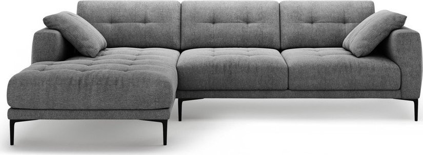 Šedá rohová pohovka (levý roh/s lenoškou) Bemy – Micadoni Micadoni