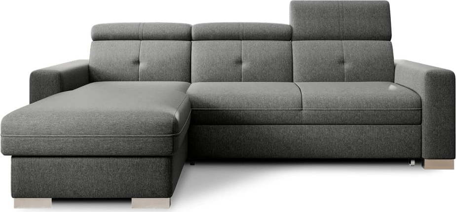 Šedá rozkládací/s úložným prostorem rohová pohovka (levý roh/s lenoškou) Fresia – ELTAP ELTAP