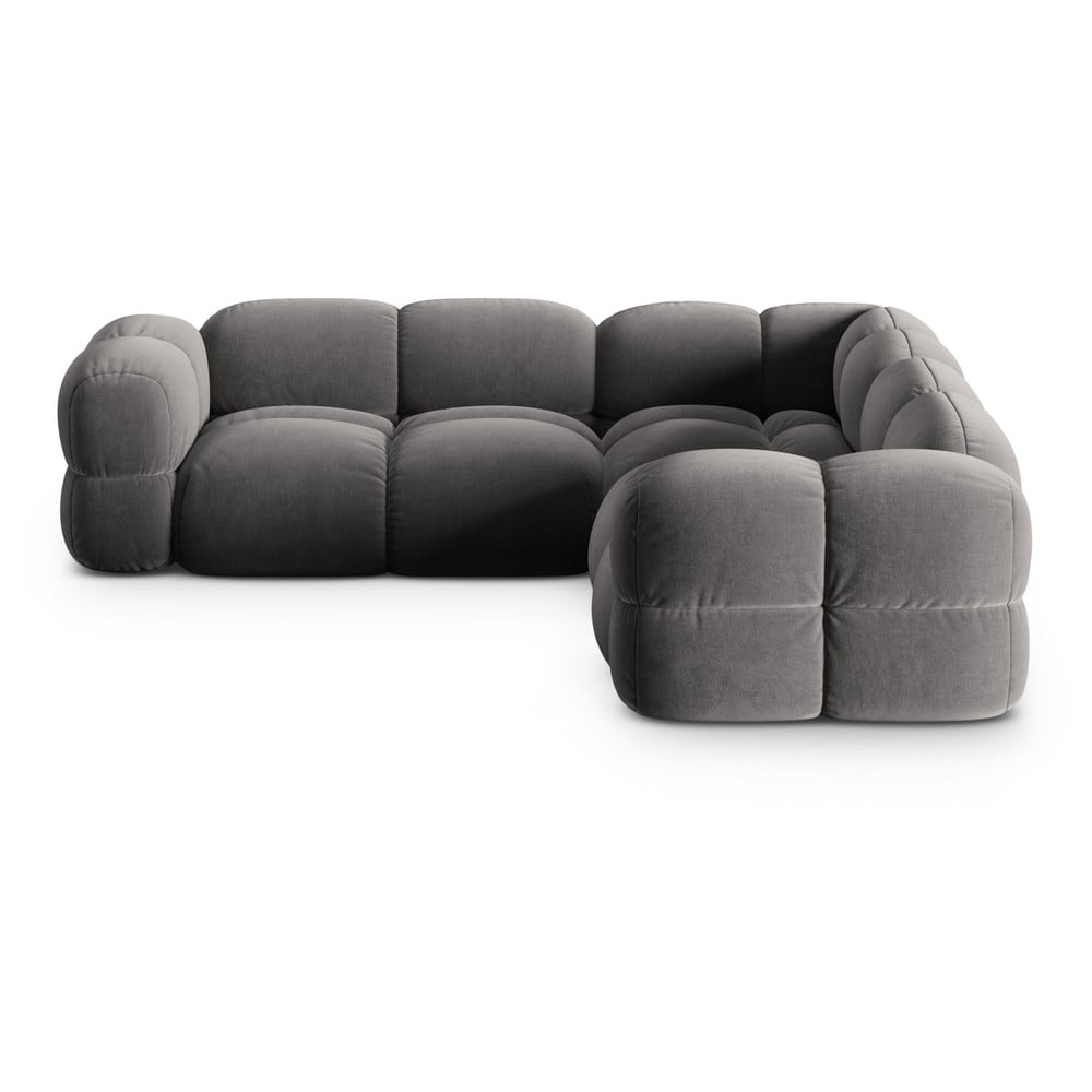 Šedá sametová rohová pohovka Loretto – Cosmopolitan Design Cosmopolitan design