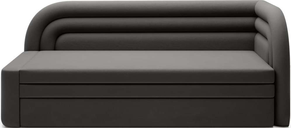 Šedá sametová rozkládací/s úložným prostorem pohovka pravý roh 223 cm Fabillo – ELTAP ELTAP