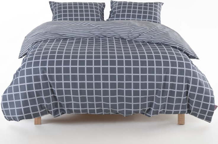 Šedé povlečení na dvoulůžko/prodloužené z bavlny Renforcé 240x220 cm Linear Calm Geometric – Mila Home Luxury Mila Home Luxury
