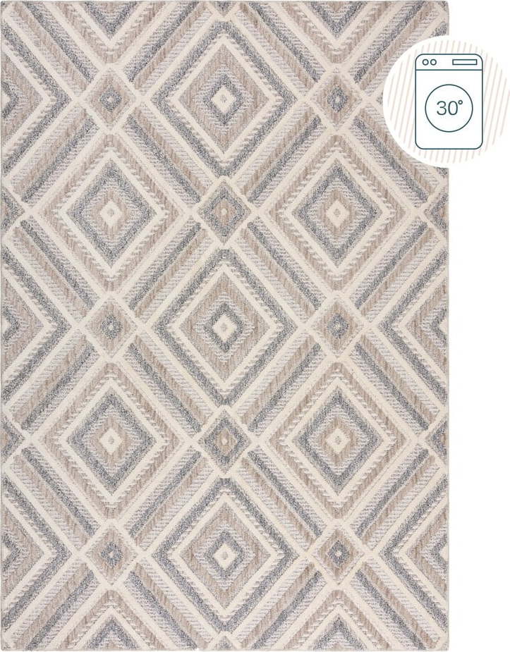 Šedobéžový pratelný koberec 155x230 cm Beckett – Flair Rugs Flair Rugs