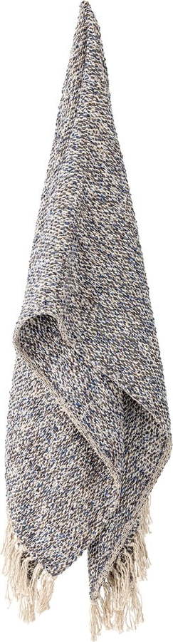 Šedomodrá deka s příměsí lnu 130x160 cm Ocean – Bloomingville Bloomingville