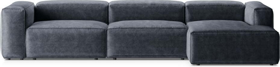 Šedomodrá manšestrová rohová pohovka (pravý roh/s lenoškou) Bergano – Cosmopolitan Design Cosmopolitan design
