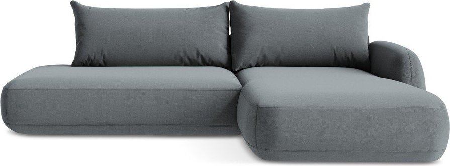 Šedomodrá rozkládací rohová pohovka (pravý roh/s lenoškou) Hale – Makamii Makamii