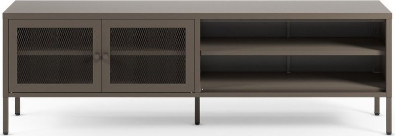 Šedý kovový TV stolek 160x50x35 cm Fayna – Marckeric Marckeric