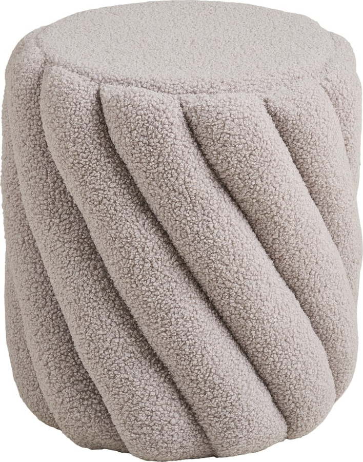Šedý taburet z textilie bouclé Sana – House Nordic House Nordic