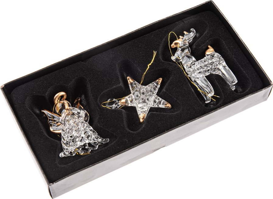 Skleněné vánoční ozdoby v sadě 3 ks 9 cm – Dakls Dakls