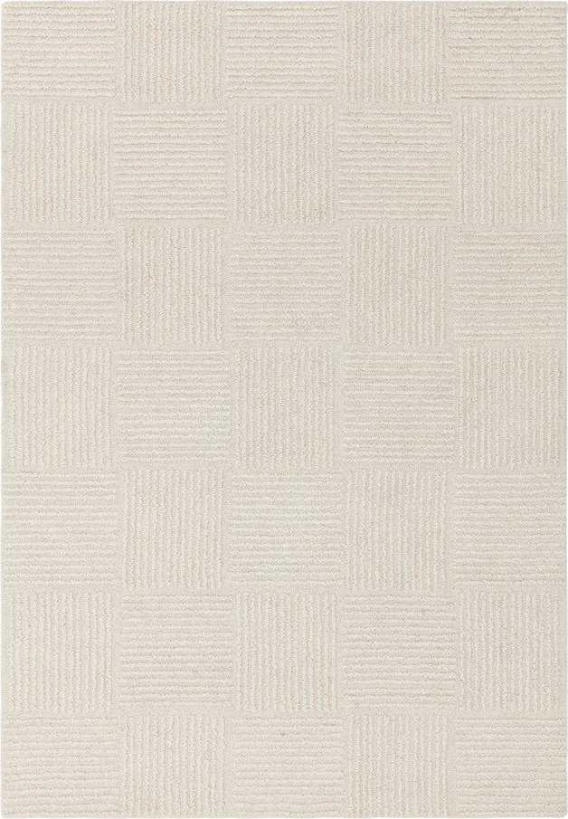 Slonovinový ručně tkaný vlněný koberec 200x290 cm Zennith Grid – Asiatic Carpets Asiatic Carpets