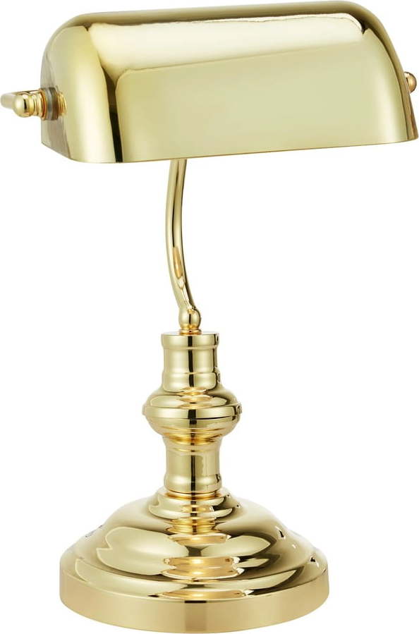 Stolní lampa v mosazné barvě se skleněným stínidlem (výška 42 cm) Bankers – Markslöjd Markslöjd