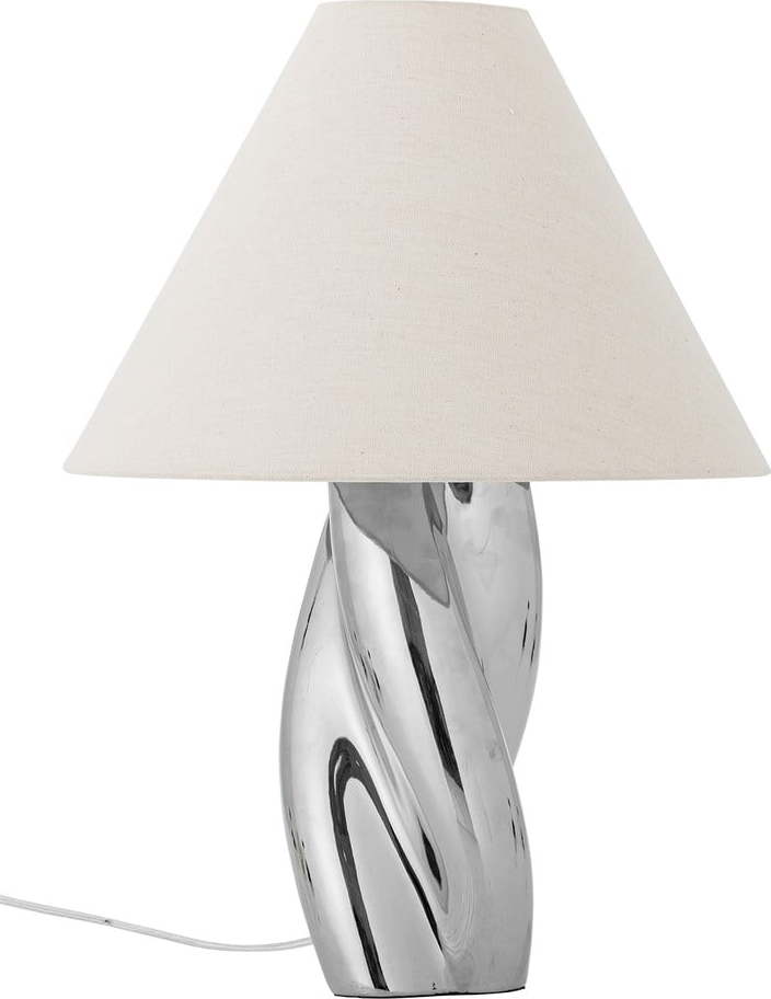 Stolní lampa ve stříbrné barvě s textilním stínidlem (výška 49 cm) Silva – Bloomingville Bloomingville