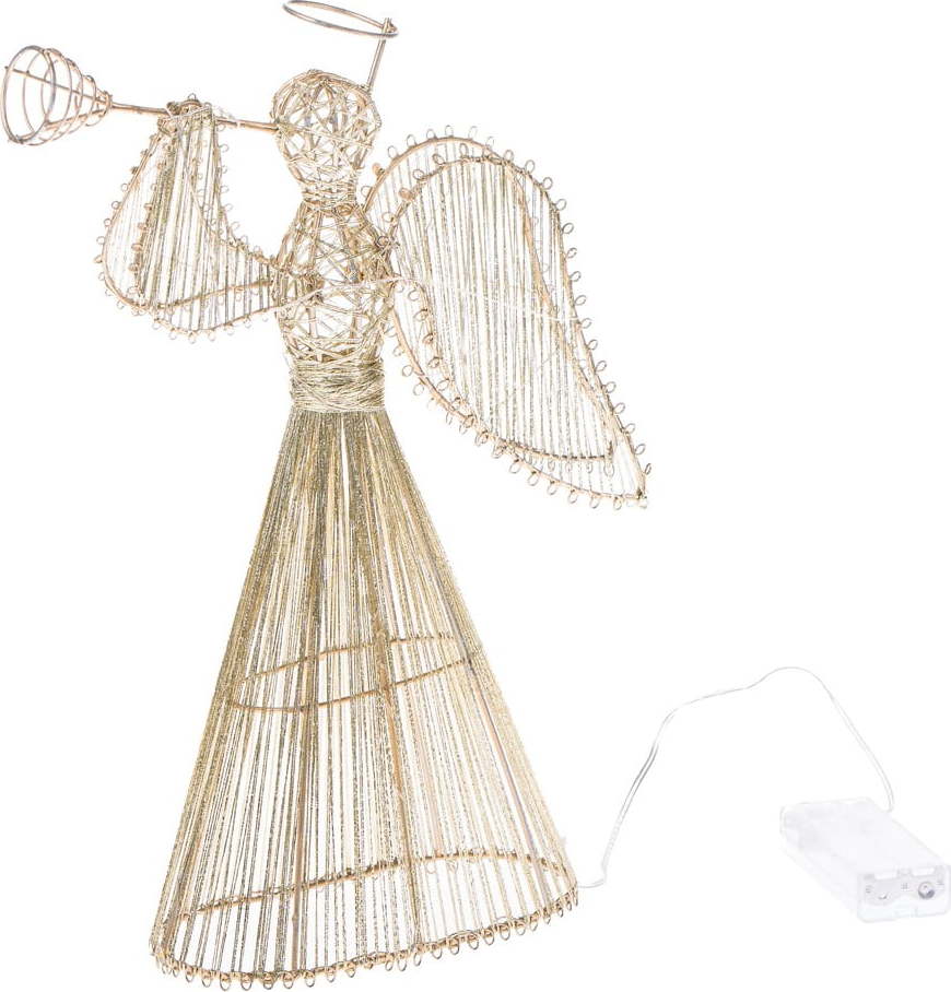 Světelná dekorace na baterky ve zlaté barvě Angel – Dakls Dakls