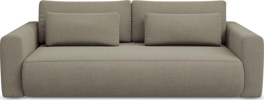 Světle hnědá rozkládací/s úložným prostorem pohovka 238 cm Kapua – Makamii Makamii