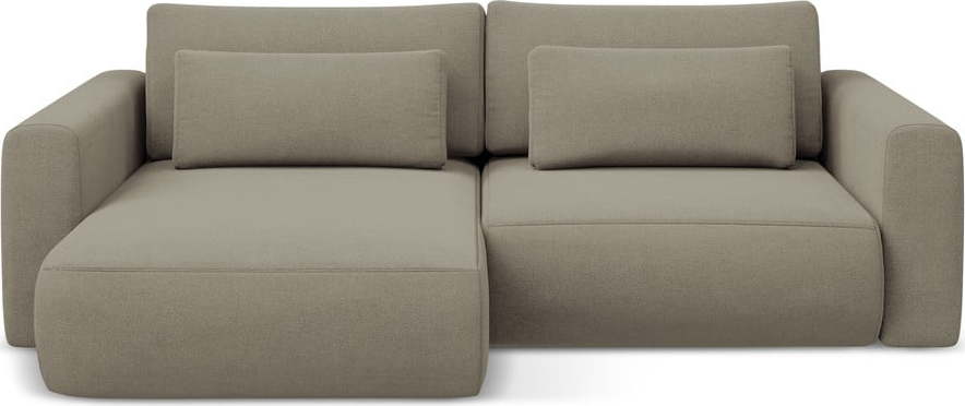 Světle hnědá rozkládací/s úložným prostorem rohová pohovka (levý roh/s lenoškou) Kapua – Makamii Makamii