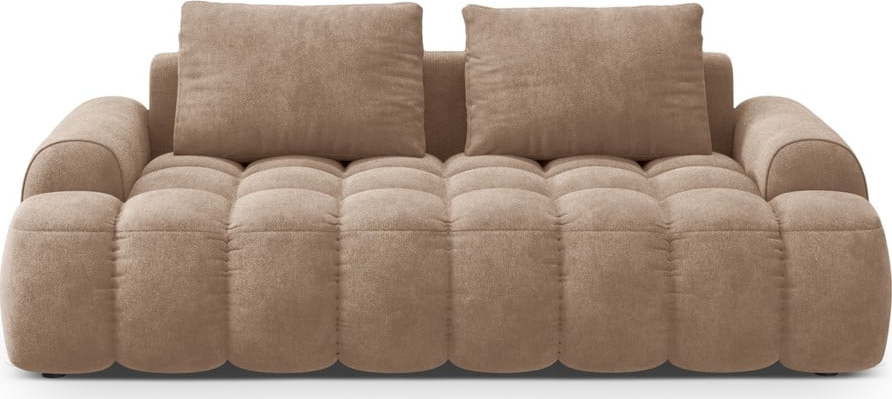 Světle hnědá sametová pohovka 200 cm Linz – Cosmopolitan Design Cosmopolitan design