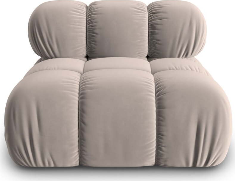 Světle hnědý sametový modul pohovky (středový díl) Bellis – Micadoni Micadoni