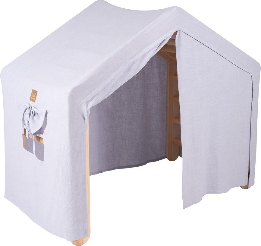 Světle modrý/v přírodní barvě pikler trojúhelník z borovicového dřeva 112x61x94 cm Montessori – Meowbaby MeowBaby