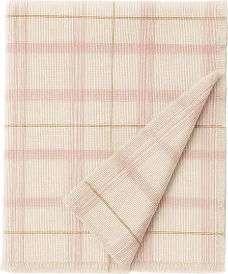Světle růžový bavlněný dětský přehoz 140x200 cm Tartan Rose – Lorena Canals