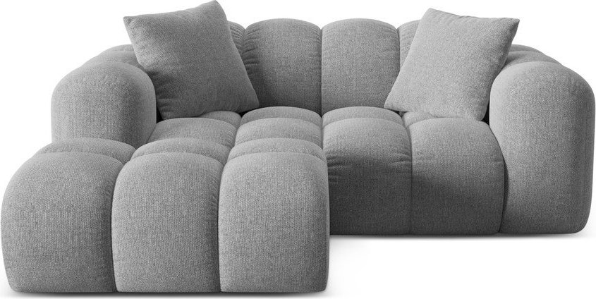 Světle šedá žinylková rohová pohovka (levý roh/s lenoškou) Treno – Cosmopolitan Design Cosmopolitan design