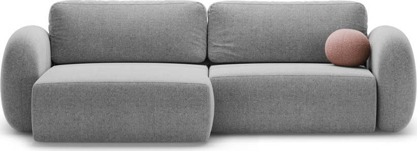 Světle šedá žinylková rozkládací/s úložným prostorem rohová pohovka Tonale – Cosmopolitan Design Cosmopolitan design